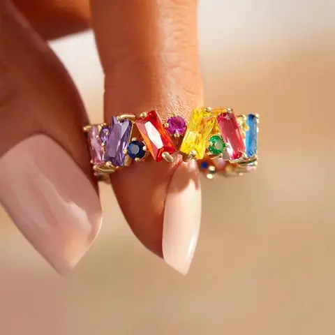 1 PC Gorgeous Cubic Zirconia Ring For Women Bridal Ring For Valentine's Day Gift Wedding Anniversary Party Jewelry CZ Ring