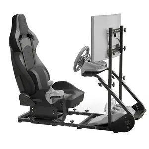 Donext Enhanced Racing Wheel Cockpit Compatible with Fanatec PXN Thrustmaster & Logitech Adjustable Simulators Without Handbrake Pedals or Monitor