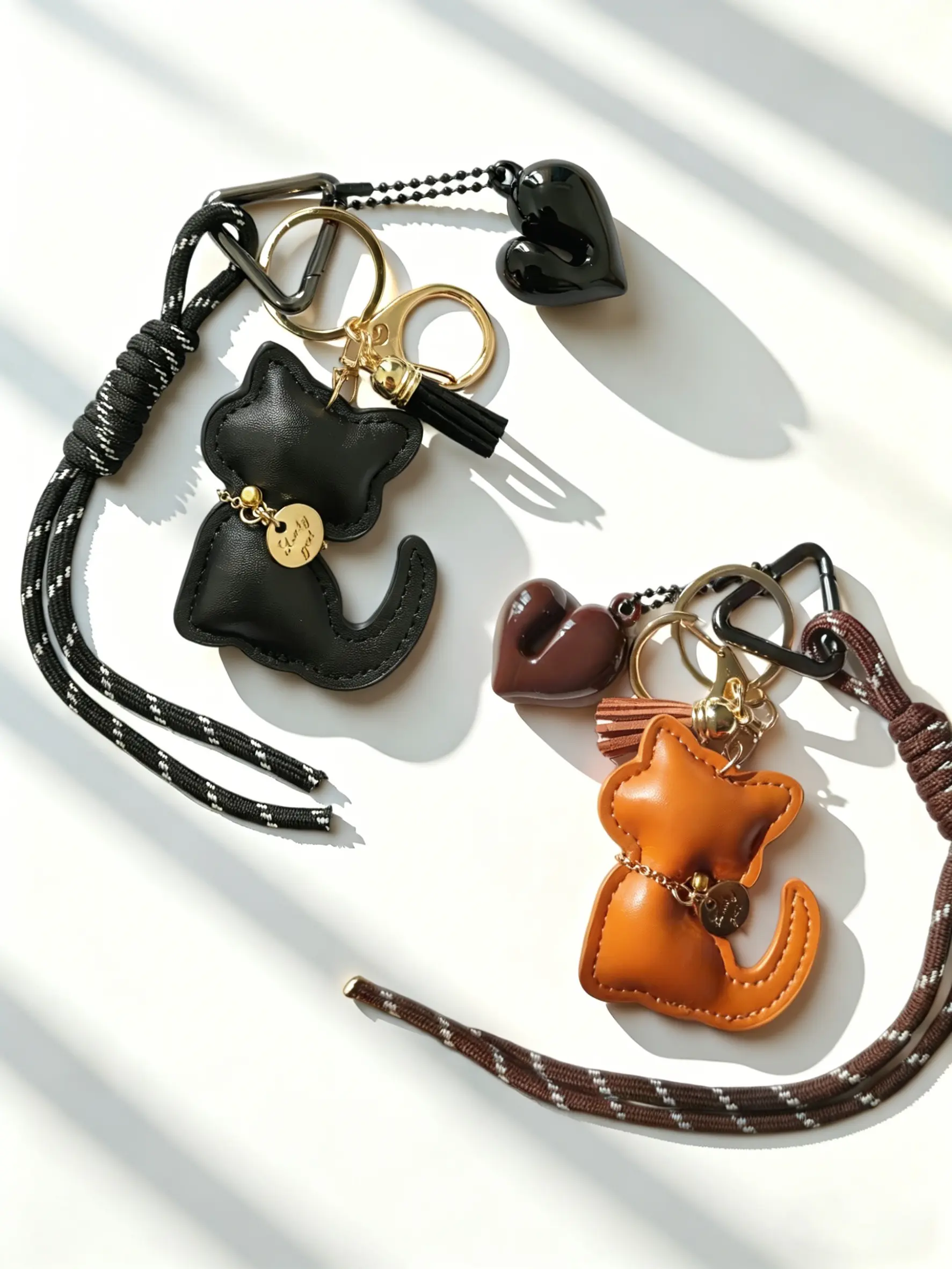 Cat-Shaped Bag Charm, Stylish Backpack Charm, Cute Charms, Four Colors Available Bag Pendant With Woven Rope Not Easy To Rust Suitable For Backpacks And Keys Couple Or Best Friend Ornament Keychain
