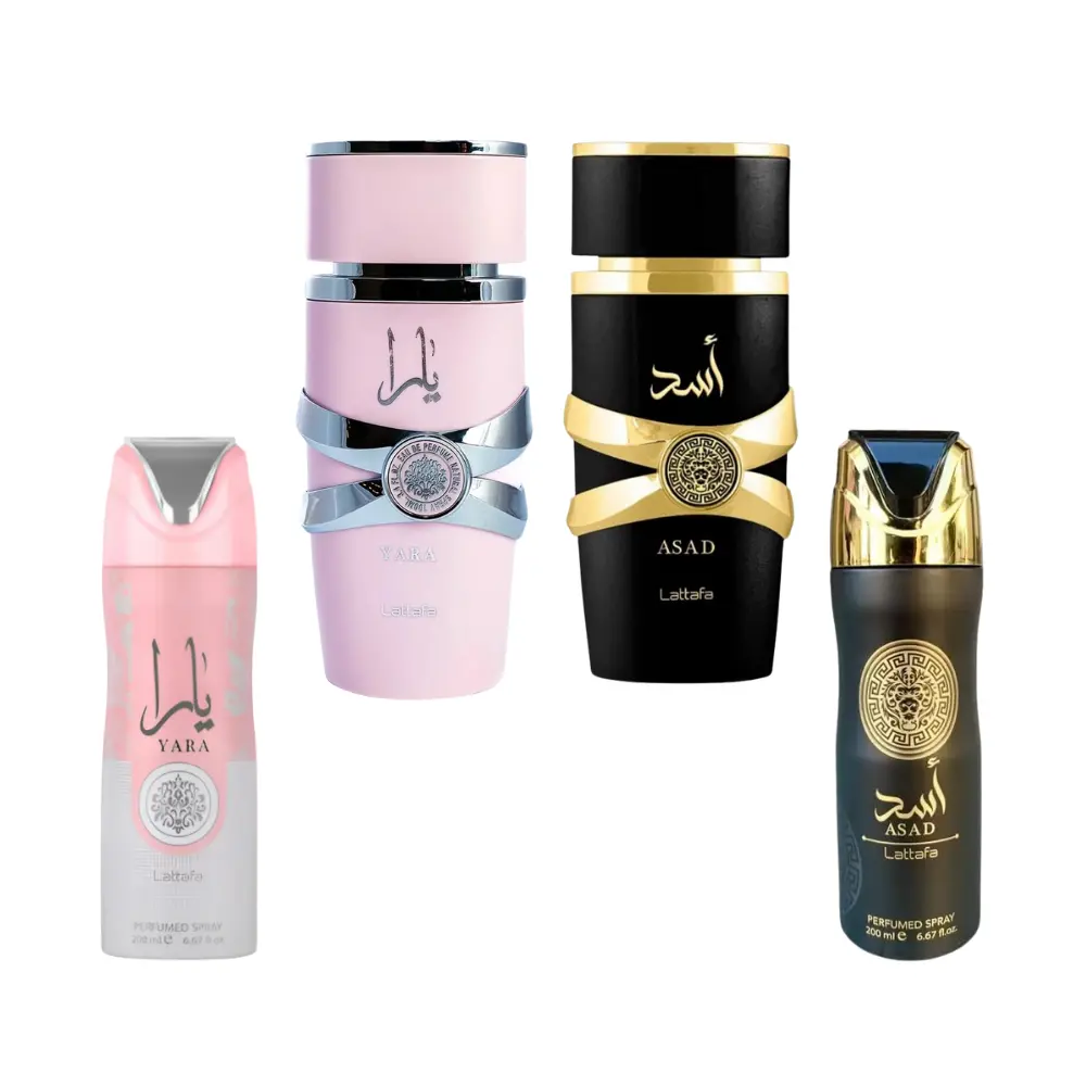 Lattafa Asad & Yara Signature Bundle – Eau de Parfum + Deodorant Set | Long-Lasting Arabian Fragrance Gift for Men & Women