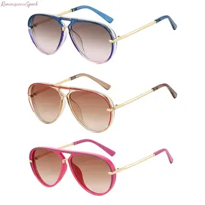 3-Pack Unisex Retro Aviator Sunglasses, 2026 New Gradient Tinted Lens Shades, Lightweight Classic Vintage Style, High UV Protection Fashion Eyewear, Great for Daily Wear, Driving, Travel and Outdoor Casual Matching, Sunglasses For Women, Men's Sunglasses