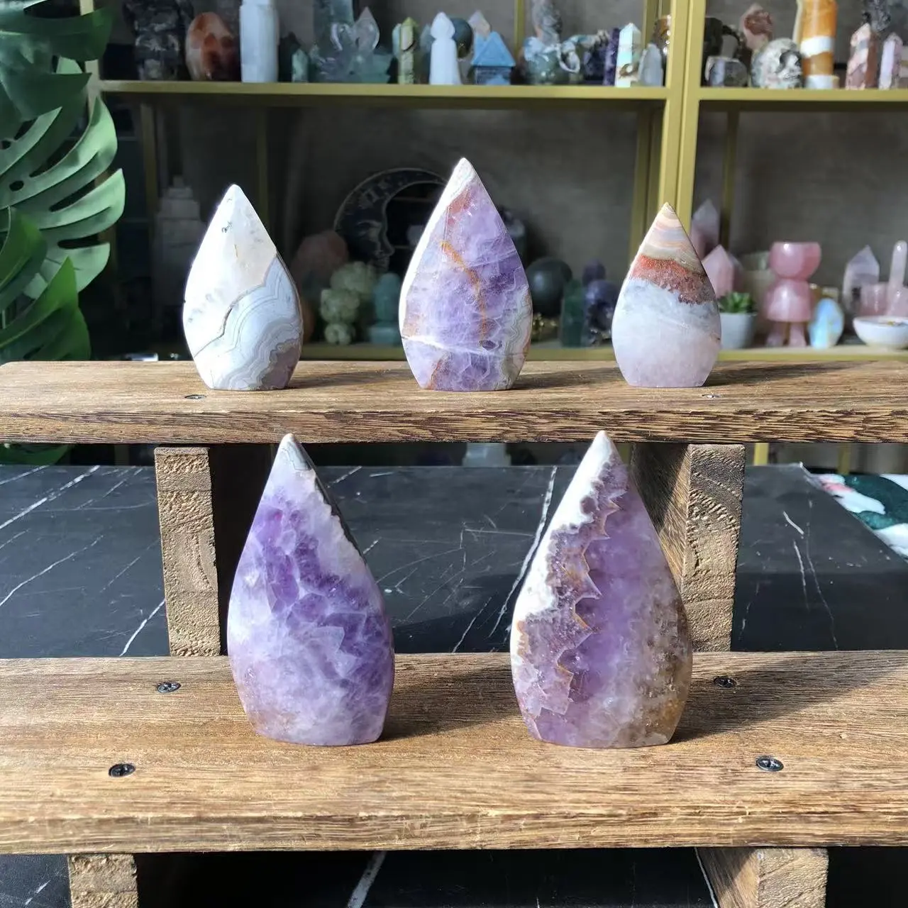 Natural Crystal Dream Amethyst Tear Drop Collection