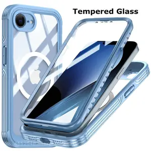 360 Tempered Glass Protection For Magsafe Case For iPhone 16e 2025 16 Pro Max 15 Pro Max Plus Wireless Charging Magnetic Cover