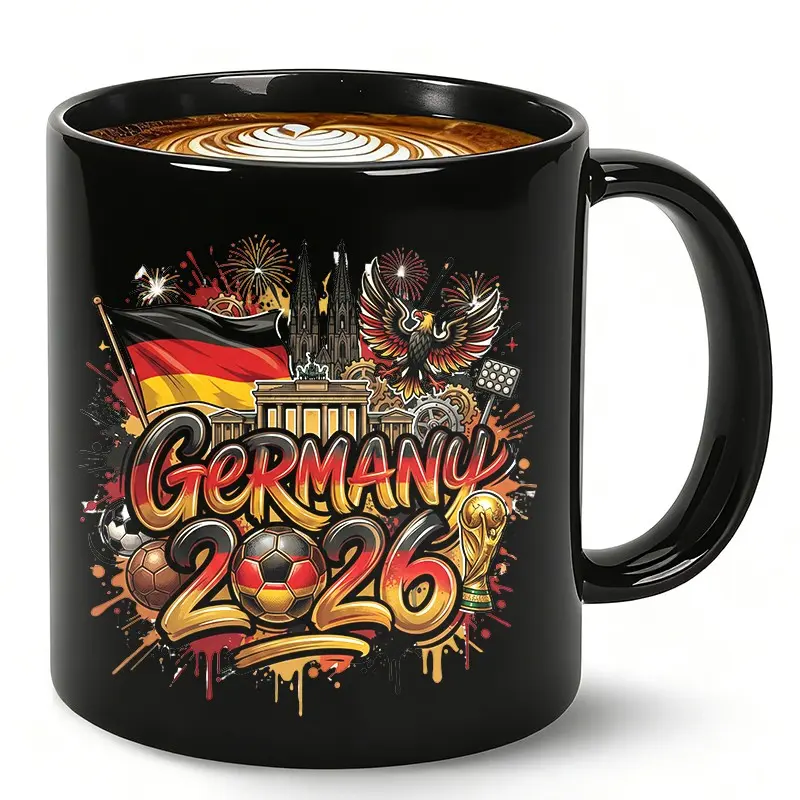 1pcs，Germany 2026 Ceramic Mug - Germany 11oz Coffee Cup, Tea Mug, 2026 Memorabilia, Soccer Fan Gift, Birthday Gift for Football Fans Men Women ￼