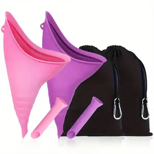 Portable Outdoor Travel Silicone Urinal Set, Standing Female Urination Device, Leak-Proof Silicone Funnel, Essential Travel Item, Camping Accessories, Camping Gear