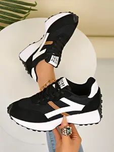 Women's Chunky Sneakers Platform Shoes, Thick Sole Sneakers, Comfortable Casual Walking Shoes for Daily Wear, Retro Colorblock Trainers, Casual Athletic Sneakers, Classic Chunky Sneakers