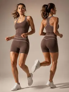 AIRILA Women's 2-Piece Buttery Soft Brushed Yoga Set - Crisscross Spaghetti Strap Back Top, High Waist Scrunch Peach Butt Leggings with Tummy Control, No Roll Down, Sweat Wicking, 4-Way Stretch for Running, Gym