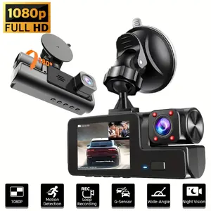 Full HD 1080P WiFi Dual Lens Dash Cam 170° Wide Angle 360° Panoramic Car Camera Night Vision Loop Recording G-Sensor Vehicle Driving Recorder