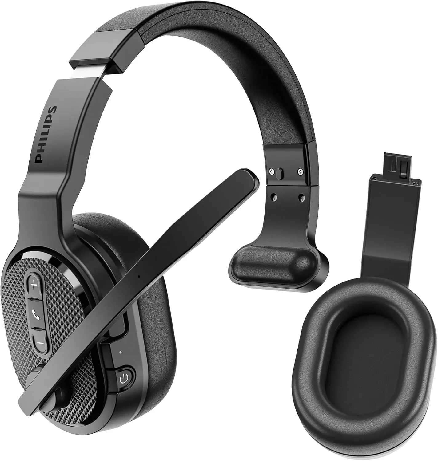 PHILIPS Trucker Wireless Bluetooth Headset - Electronic Audio Dual Mode Wireless Headphones, Mono & Stereo Modes, Noise-Canceling Mic, Dual-Device Connection, Crystal-Clear Hands-Free Calls