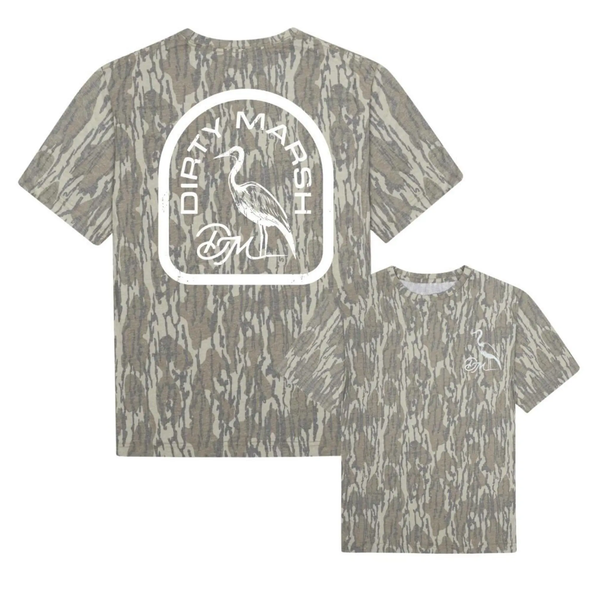Men's Dirty Marsh Mossy Oak Tee, Camo Original Bottomland Tee For Men And Women, Camo Pattern Men's T-Shirt, Soft Breathable Cotton