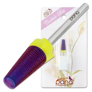 PANA Nail Carbide 5 in 1 Bit - Two Way Rotate use for Both Left and Right Handed - Fast remove Acrylic or Hard Gel - 3/32" Shank - Manicure, Nail Art, Drill Machine (Extra Fine - XF, Purple)