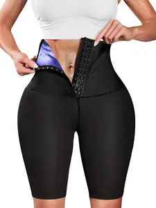 Breasted Adjustment Butt Lifting Yoga Sauna Sweat Shorts, Tummy Control High Waist Skinny Fitness Shapewear Shorts For Wight Loss, Women's Activewear, Athletic Wear Shorts, Athleisure Shorts