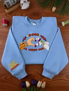 TS Inspired Beach Embroidered Sweatshirt, Summer Clouds Crewneck, Music Fan Gift
