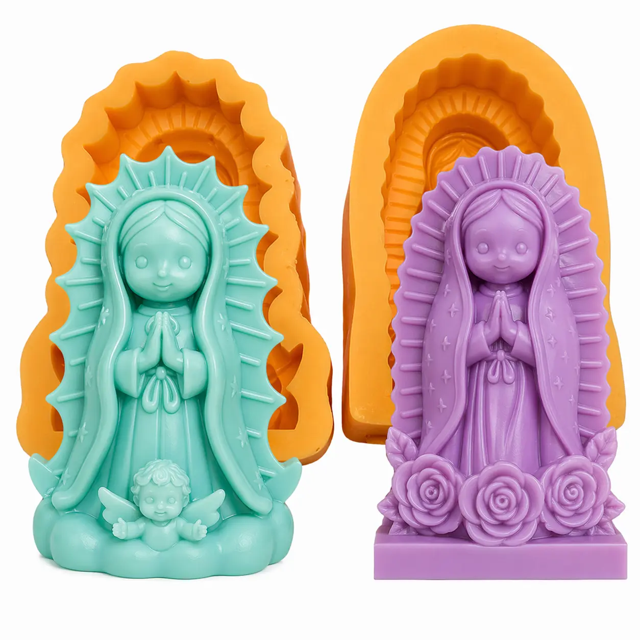 2 pieces Virgin of Guadalupe silicone Mold