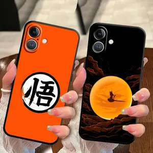 Dragon Ball Logo Black Soft Phone Cover Case for iPhone 15 16 14 Plus 17Air XS Max 13 12 11 17 Pro Max XR 7 8