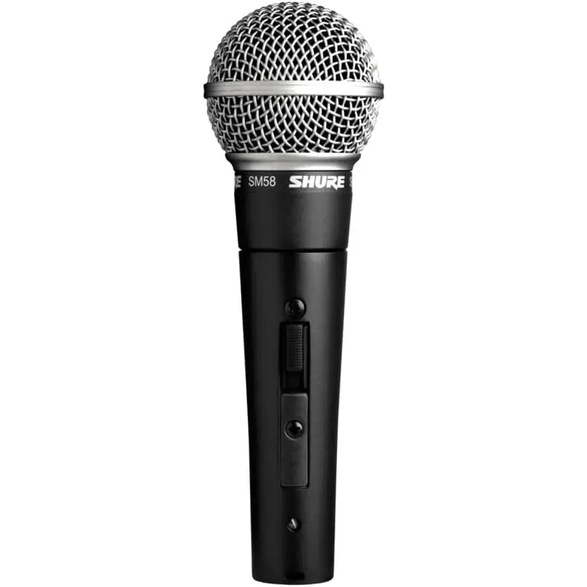 Shure SM58S Vocal Microphone with On-Off Switch, Durable Steel Construction, Cardioid Pattern, Studio-Grade Sound, Noise Filter, Built-In Shockmount, Ideal for Live Use & Content Creators, 30-Day Money-Back Guarantee