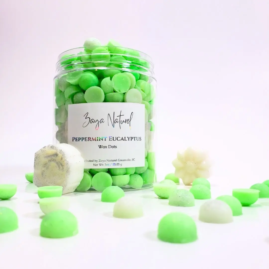 Zaya Natural Peppermint Eucalyptus Wax Dots Scented Aroma Fragrance - Cool & Crisp Blend of Camphor Eucalyptus and Mint for Household Candle Use