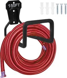 Metal Garden Hose Holder - Heavy Duty Hose Hanger Wall Mounted Water Hose Holder for outside Yard, Sturdy Hose Reel Hose Hooks for Water Hose, Extension Cords PeoMev