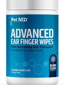 Pet MD Advanced Ear Finger Wipes for Dogs & Cats - Cucumber Melon -50ct