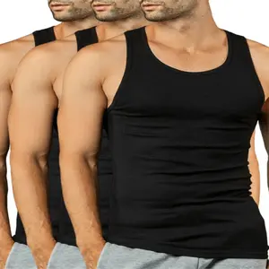 3 Pack Men's Premium A-Shirts 100% Cotton Tank Tops S-3XL Basic Underwear Classic Fit Layering Regular Big & Tall Workout Breathable Casual for Sport Hiking Activewear