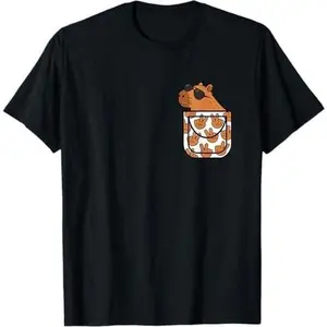 Funny Capybara Pocket Rodent Capybara Lover Men Women Kids T-Shirt