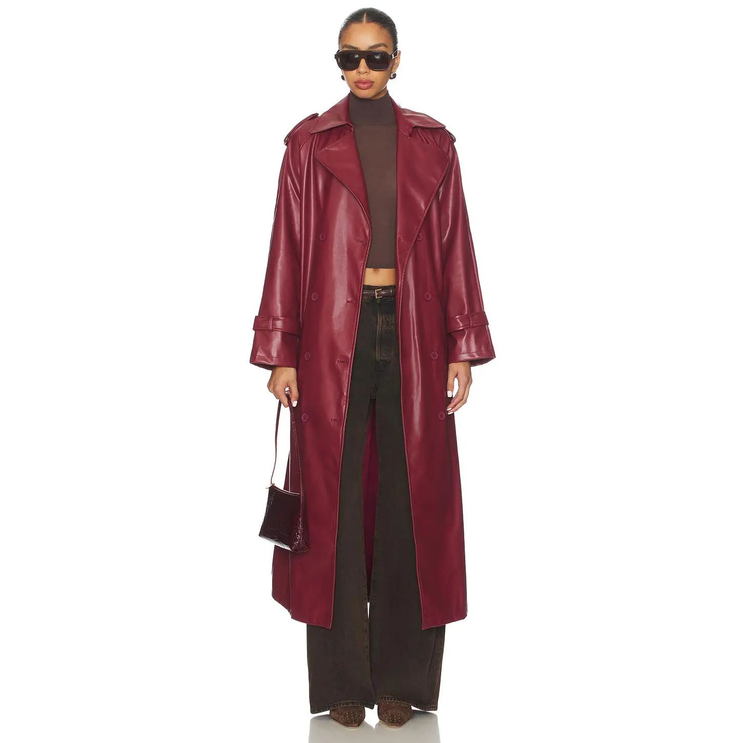 LIONESS x REVOLVE Penny Trench Coat in Crimson