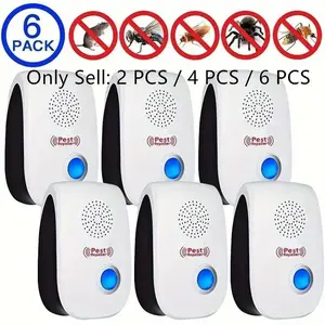 Ultrasonic Pest Repeller for Indoor Use, Effective Electronic Mosquito Killer, Suitable for Home Kitchen Warehouse, 2/4/6pcs Set, Electronic Mosquito Zapper