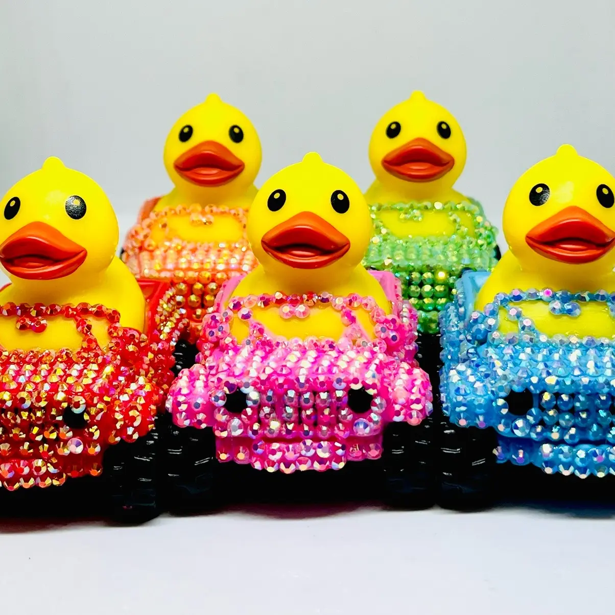 Handmade Rhinestone Car Ducks for Display and Car Decoration