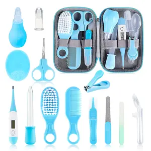Baby Healthcare and Grooming Kit, Newborn Nursery Health Care Set with Electric Nail Trimmer for Newborn Infant Toddlers Baby Boys Girls Kids (21 Kits Blue)