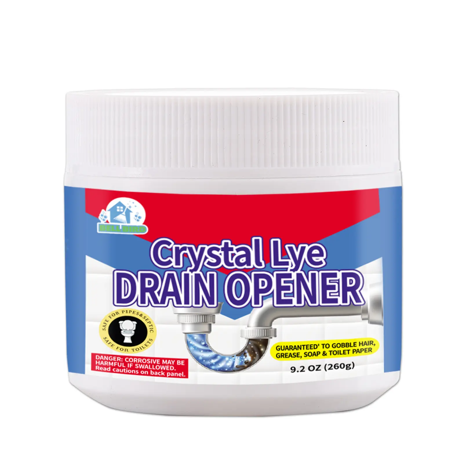 Powerful Pipe Dredging Agent for Toilets & Kitchen Pipelines – Dissolves 200+ Blockages & Kills 99% of Bacteria – Fast-Acting Drain Cleaner for Slow Drainage, Food Waste, Grease & Soap Scum – Safe for Plastic Pipes – Household Use