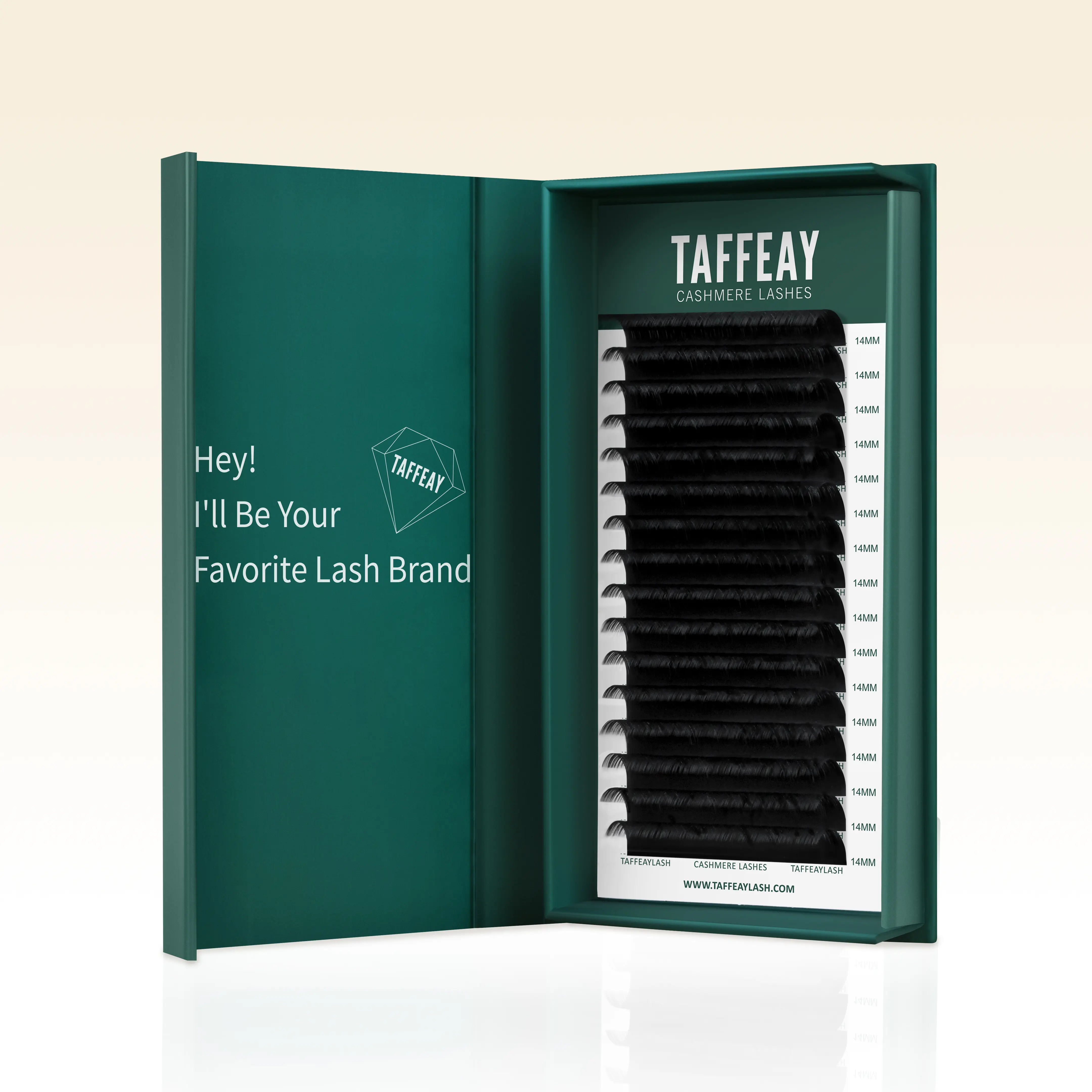 TAFFEAY Natural Eyelash Extensions, Cashmere Matte Black False Eyelashes, CC Curl, 0.03mm Thickness, 16 Rows, Varied Sizes for Professional Makeup, Cosmetic Eyelash