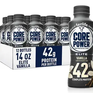 Fairlife Core Power Protein Vanilla Elite 42G Bottles, 14 fl oz, 12 Pack Energy Beverage