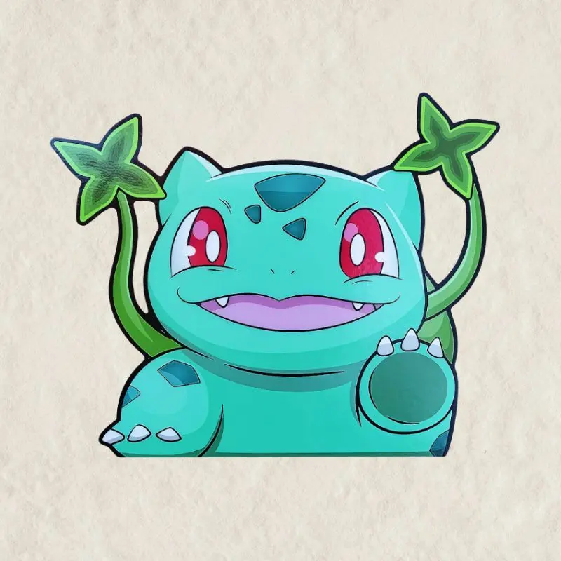 Bulbasaur Poke Peeker Decal, Peeker Sticker | Vinyl waterproof sticker | Gift for Game lovers Advanced Uv Printing
