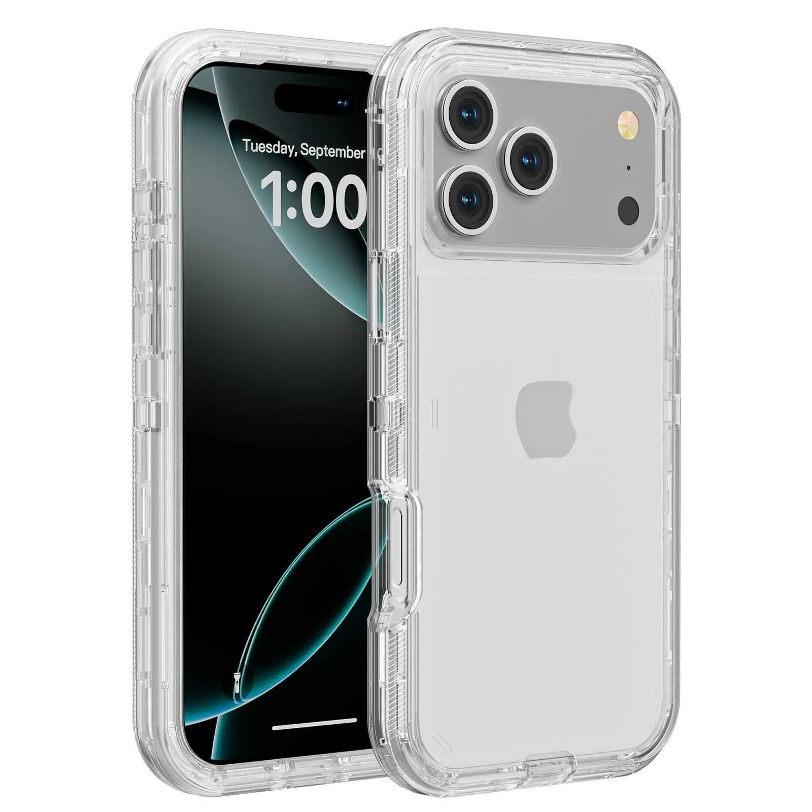 For iPhone 18 Pro Max Phone Case Transparent Three-Proof Robot For iPhone 17 Pro Airbag For iPhone 16 Protective Cover HNAE20Dccdv