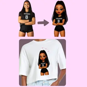Personalized Custom Cropped T-Shirt Bratz-Style Trendy Soft Perfectly-Cropped Tee for Girls' Night & Photoshoots