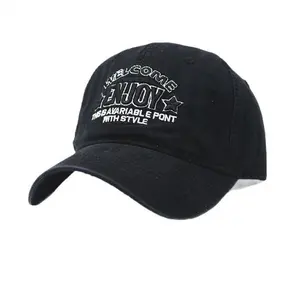 Vintage English Embroidered Baseball Cap, Versatile Street Style Duckbill Hat, Unisex Fashion Trendy Brand Cap