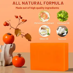 CLTTCLLCT 2 PCS Persimmon Soap Bar for Body Odor Control, Natural Deodorant Body Bar Soap for Old People Smell, Remove Strong Smell, Organic Eliminating Odor Wash Soap for Women & Men