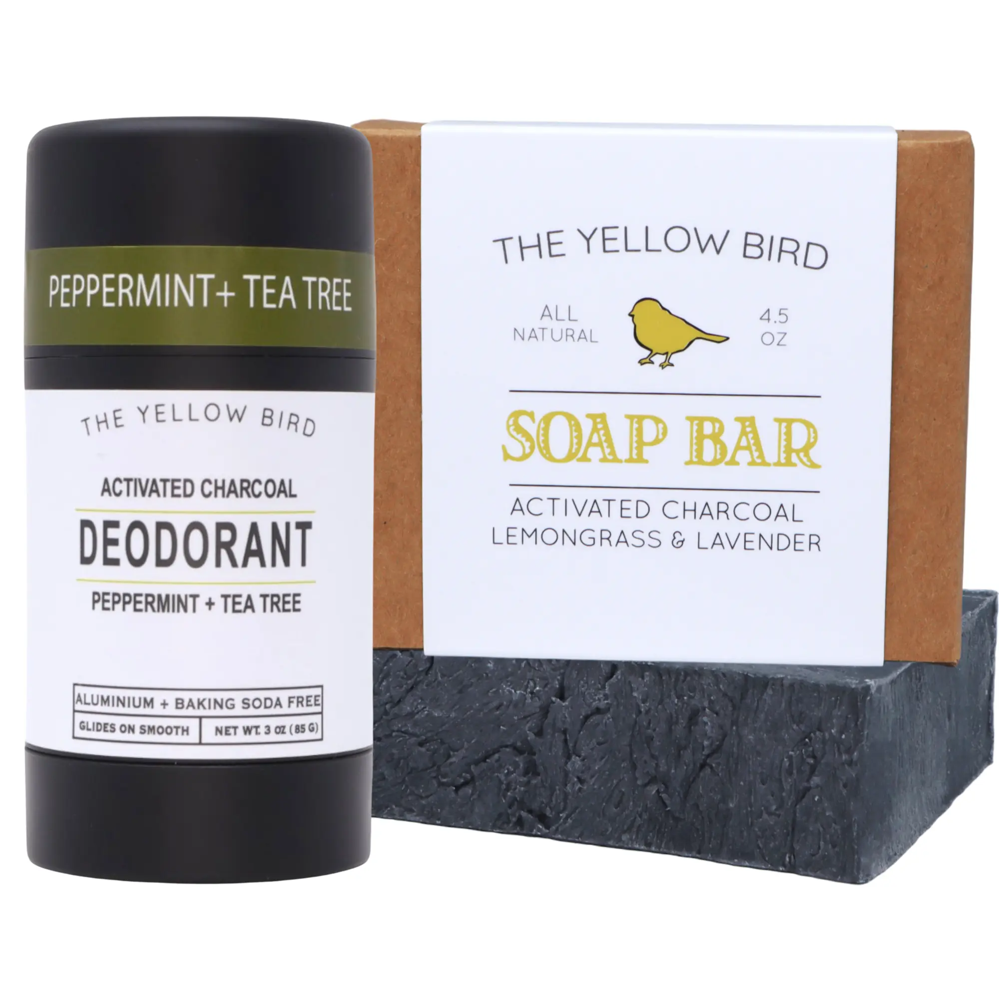 Natural Pit Detox Bundle - Charcoal Deodorant +  Charcoal Soap Bar. Baking Soda & Aluminum Free. For Men & Women. Long Lasting Odor Protection