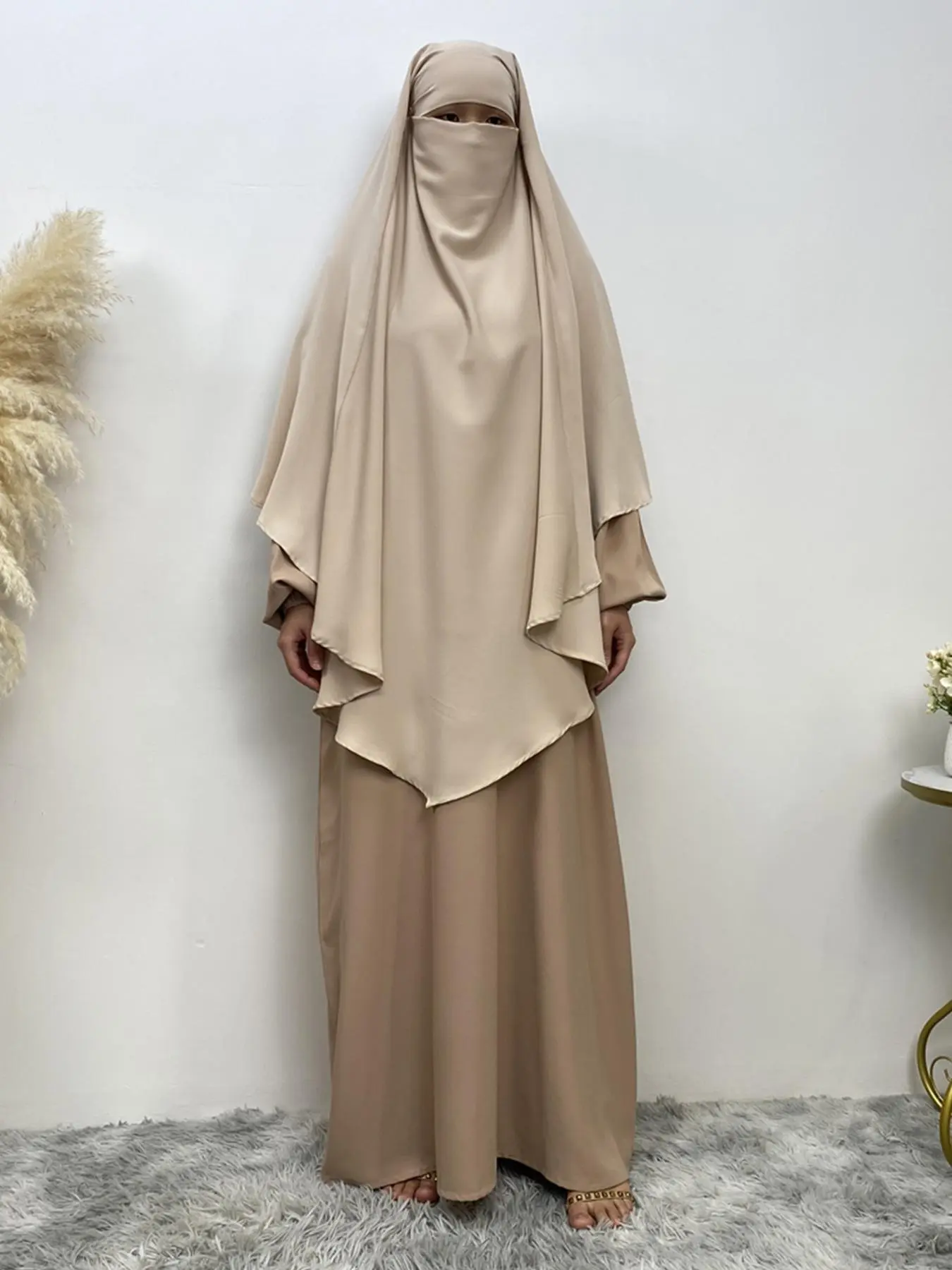 Women's Solid Color Khimar, Modest Fashion Comfortable Khimar for Daily Wear, Women's Islamic Clothing for Summer, Fashionable Modest Hijab, For Muslim