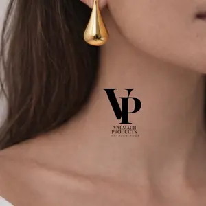 Valmaur Products Drop Earrings Gold Plated Luxury Jewelry for Women