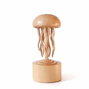 BAI GU UNCLE  Handmade Self-healing Wooden Mechanical Jellyfish Creative Gift for Christmas or Birthday New House Decoration Supplies