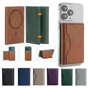 Magnetic Card Wallet Holder - Vegan Leather Wallet for iPhone 15/14/13/12 Series - Magnet Strength Protection Casing - Multicolor Smartphone Accessory
