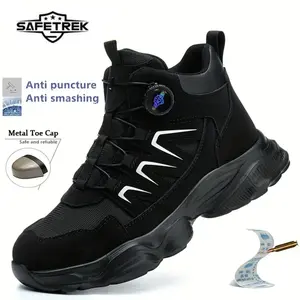 Rotating Button Safety Shoes Men Anti-smash Anti-puncture Work Shoes Breathable Men Sport Shoes Security Protective Boots