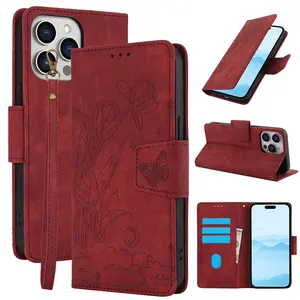 iPhone Case Cover for 16e 15 14 13 12 Pro Max 11, Wallet Function with Card Slot and Rfid Shielding, Durable Magnetic Stand for Shock Protection, Shockproof