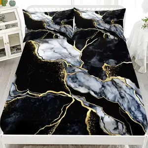 Bed Sheet Set (1 Fitted Sheet + 2 Pillowcases), Modern Style, Comfortable and Aesthetic, Suitable for Dorms and Hotels, All Seasons