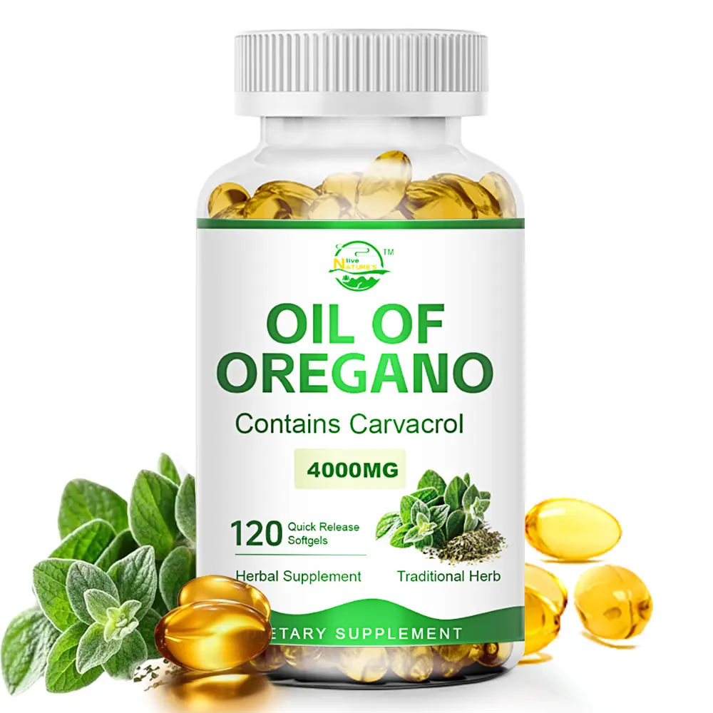 Nature's Live Oil of Oregano Herbal Supplement Capsules - Antioxidant Rich, Natural Plant Based Dietary Supplement for Immune & Digestive Health, High Concentrated Carvacrol, Non-GMO, 120 Softgels, Healthcare, Edible, Antioxidant Rich Supplement, Plant Ba