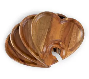 Toscana Heart Shaped Wine Appetizer Plate Set of 4