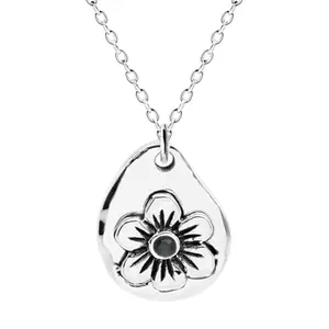 Quan Jewelry Samahdee January Birthstone Adjustable Dainty Necklace: Handmade Carnation Flower Crystal Pendant with Garnet Color, Gift for Mom, Daughter