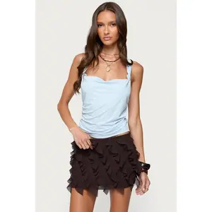 Liza Knotted Cowl Neck Top