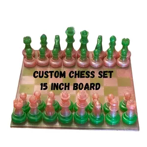 Custom Chess Set with 15 Inch Board and Large Pieces for Enhanced Gaming Experience